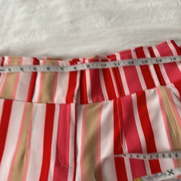 🦋 ⭐️HOST PICK⭐️7AVENUE STUDIO DESIGN NY Red tan & White Striped Flare Pants SZ 6 - Picture 13 of 15